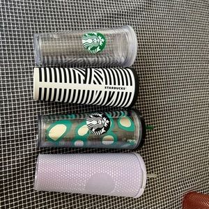 4 STARBUCKS TUMBLERS SEE DESCRIPTION